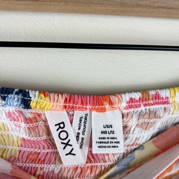 NWT Roxy White Floral Printed Island Hops Halter Tube Top - Picture 5 of 7